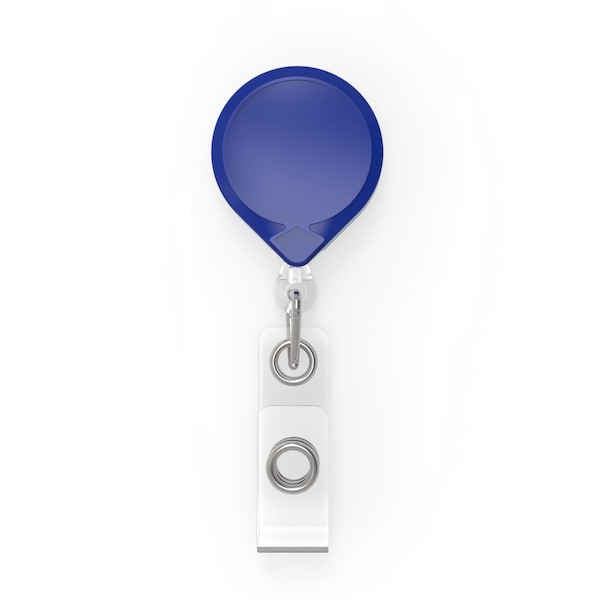 Key-Bak KEYBAK Round MINI-BAK Small Retracting Reel - Blue, Swivel Clip Clip, ID Badge Strap, 5PK 0065-006 - main